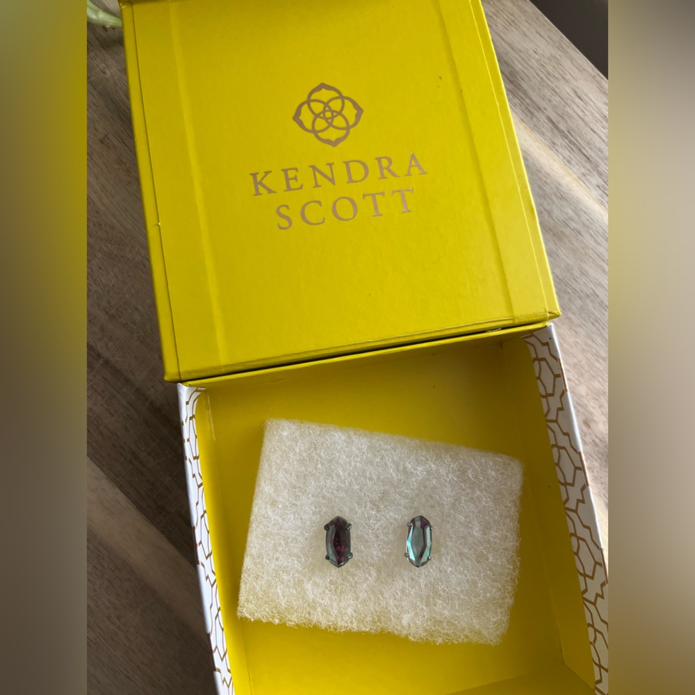 Kendra Scott Dichroic Multicolor Earrings Silver